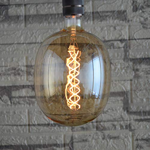 SD LUX D170 Oversize Edison LED Glühbirne 8W E27 450lm Equi40W 2200K 1Stück | Dimmbare große Vintage riesig dekorativ CRI>90 ideal für Esszimmer Wohnzimmer Schlafzimmer und Pendelleuchten