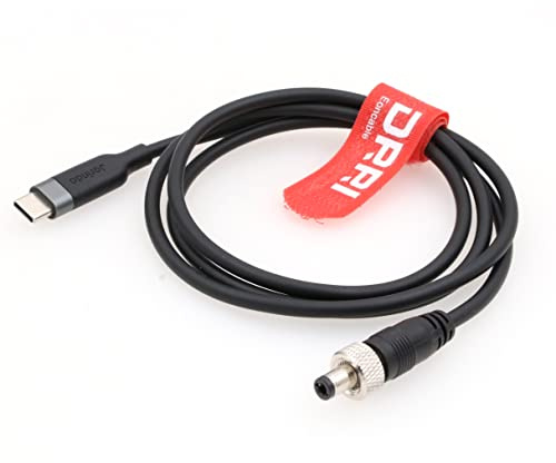 DRRI Locking 5.5 X2.1mm DC to USB-C PD Fast Charging 12V Power Cable for Atomos Ninja V Monitor