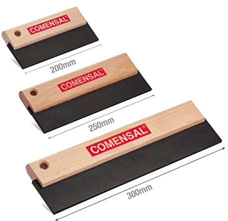 Lagerverkauf! COMENSAL® Gummispachtel - Fliesenspachtel - Fugengummi Holzgriff - Made in EU - 200mm -250 mm -300 mm