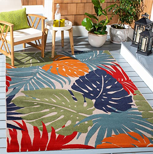 SANAT Outdoor Teppich Wetterfest - Outdoorteppiche für den Innen und Außenbereich, Balkon Teppich Wasserabweisend, Strapazierfähige Teppiche für Terrasse Garten und Wohnzimmer, Mehrfarbig 160 x 230 cm