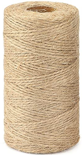 G2PLUS Jute String Twine 1.5MM, 100M Natural Garden Jute Rope, 2 Ply Art and Crafts Linen String Brown for DIY Craft; Gardening Use