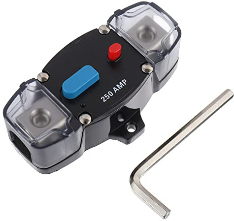 EPLZON 250A 12-48 Volt DC Selbstauslöser mit manuellem Reset-Knopf für Auto, Wohnmobil, Boot (250Amp)