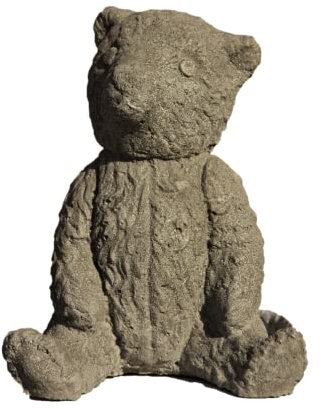 Schöner Teddybär aus Steinguss perfekt für den Garten die Terrasse oder den Vorgarten ist Frostfest Witterungsbeständig und Neu 20cm H, SU-2275