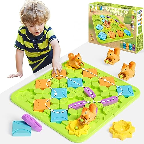Logische Straße Builder Puzzle, Kinder Labyrinth Puzzle Brettspiele Logischer Straßenbauer Großes Brettspiele (Erste Ausgabe)