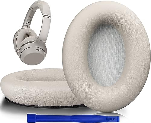 SOULWIT Cuscinetti Auricolari di Ricambio Professionali in Pelle d'Agnello per Sony WH-1000XM3 (WH1000XM3), Padiglioni con schiuma ad alta densità per l’isolamento acustico, spessore aggiuntivo - Oro