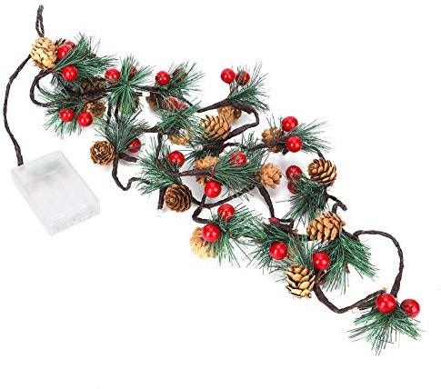 Miskall Tannenzapfen-Girlanden-Lichterkette, 20 LEDs, Weihnachts-Lichterkette Für Weihnachtsbaum, Kranz, Haus- Und Gartendekoration