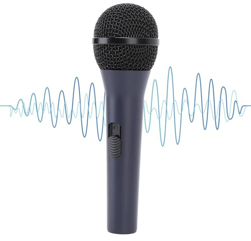 Tyenaza Microphone Filaire, Maille Métallique, Sortie équilibrée, Poignée Ergonomique, Micro Vocal Dynamique pour Karaoké, Chant en Plein Air (Noir)