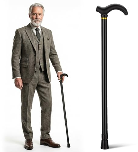 Healeved Gehstock Senioren Höhenverstellbar Aluminium rutschfest | Teleskop Gehstock 54-90cm Verstellbar mit Komfortgriff, stabile Gehhilfe für Senioren und Alltag
