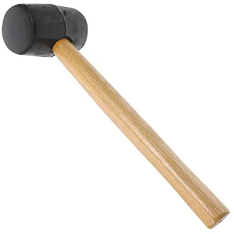 CANIGHT Rubber Hammer Wood Mallet Non-Slip Mallet Handle Multi-Purpose Hammer for Tile Laying Installation