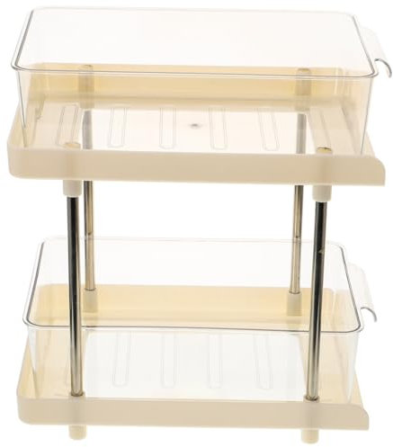SHOWERORO Doppelter Aufbewahrungsregal Für Schreibtisch Transparenter Organizer Für Kosmetik Und Badezimmerbedarf Platzsparender Organizer Für Makeup Und Pflegeprodukte