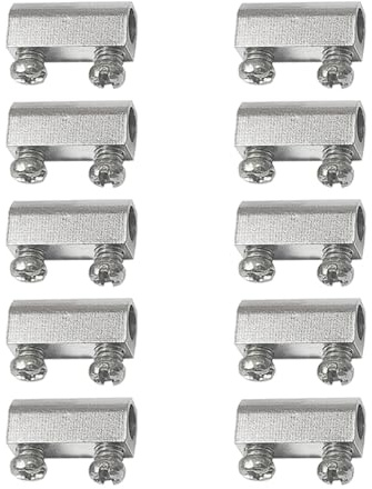 Vajerklämmor, 10 st silvervajerklämma vajerspänne med skruvlock, stålkabel och trådklämmor metallvajerklämmor (3 mm)