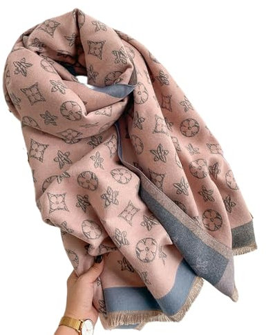 CXJGCRDM Schal Schal-frauen Doppelseitiger Nachahmungskaschmirschal Außen-tragen Warmer Schal-rosa-185