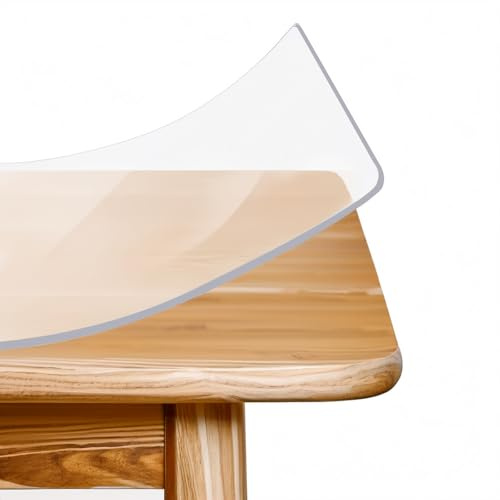Tischfolie Transparent 2mm, Tischdecke Transparent 140x80 cm, PVC Tischdecke mit glatter Oberfläche, für Tischschutz, Wasserdicht und Schützt die Tischoberfläche