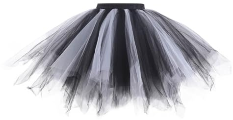 Tüllrock Damen Kurz Puffy Tütü Rock 50Er Ballett Unterrock Elastische Hohe Taille Ballettrock Tanzkleid Mini Tütü Rock Für Erwachsene Karneval Kostüm Rockabilly Crinoline Tanzröcke