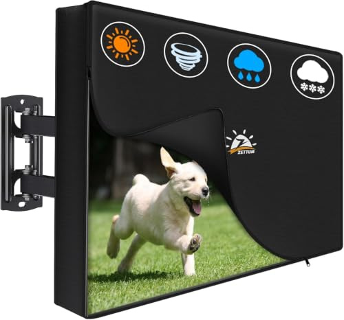 Zettum Outdoor TV Cover 28 to 32 Inch - 600D Waterproof Weatherproof TV Protector with Zipper for 28-32 Inch Flat Screen TVs, Heavy Duty Enclosure for Outside Use