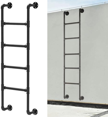 Scala di emergenza in metallo per cantina, finestra, scaletta da parete per casa, dormitorio, letto a castello, ponte e camper, scaletta per soffitta da 109,2 cm