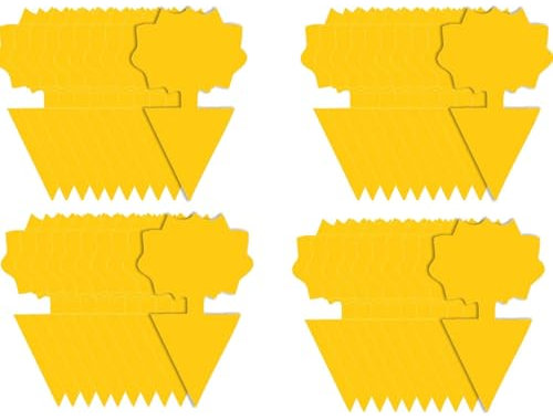 100 Pezzi Trappola per Moscerini, Trappole Appiccicose Gialle Bilaterali, rappole Moscerini Piante, per Balcone, Giardino, Mosche Bianche, Uso Interno ed Esterno (Sunflower shape)