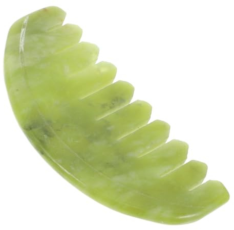 BESTYASH 2 Stück Massagekamm aus Jade Kopfhaut Haarkämme gleiten für tragbar Schuppen kleines Massagegerät hohler Massagekamm Haarmassage-Tools manuelles Massagegerät Xiuyu Grün