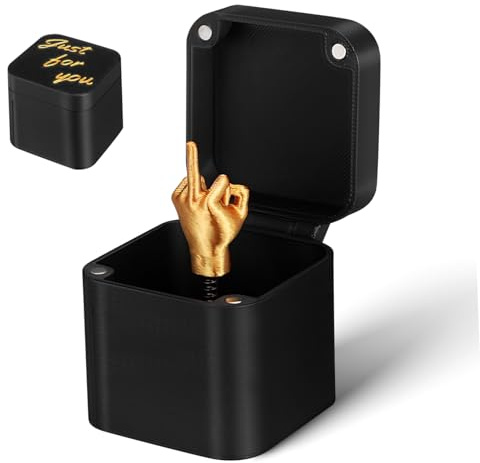 HAPINARY Dito Medio Divertente in Scatola Plastica, Scherzo a Sorpresa Per Feste e Regali Di Natale, Regalo Novità Per Ufficio e Casa, Scherzi Per Adulti e Decorazione Da Scrivania