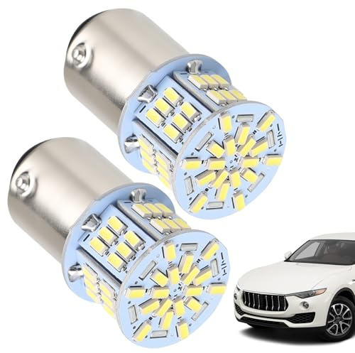 Gainsten 1157 P21/5W LED brake light bulb 2pcs 12V-24V BAY15D 7528 2357 2057 Replacement Car Light Bulbs for Car RV Boat Trailer Tail Parking Reverse Rear Fog Stop Lamps White Lights
