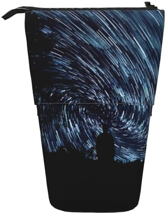 OTTKGGA Hd Pretty Galaxy Teleskop-Federmäppchen, Schreibwaren-Organizer mit Reißverschluss, tragbar, Schule, Büro, Studenten, Schwarz , Einheitsgröße
