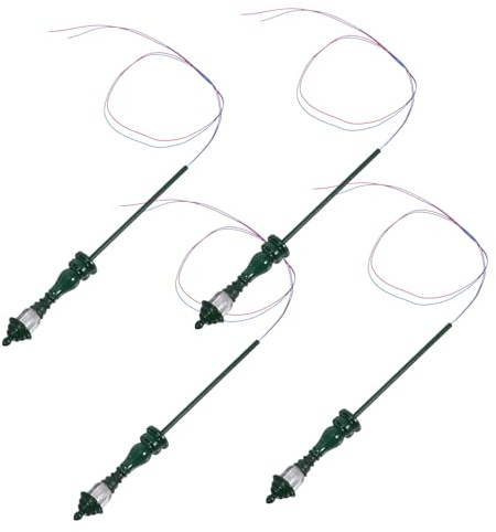 FIXOSHEE Lampioni da Giardino in Miniatura 4 Pezzi, Decorazioni in Miniatura per Modellismo, Accessori Luminosi per Scenari di Villaggio, Ornamentali per Casa e Giardino, Materiale