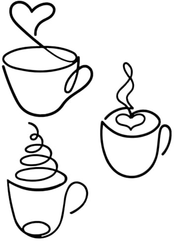 HUVZOR 3 Pezzi Decorazione da Parete in Metallo, Decorazioni da Parete Ferro Tazze Di Caffè Astratti Minimalista Quadro Per Caffè Cucina Sala Da tè Ristorante Home Decor, Nero