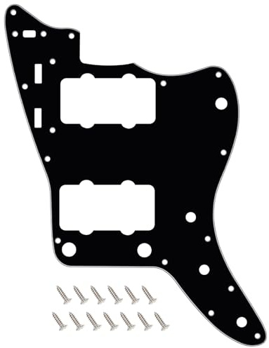 Banworks Vintage 60er Jazzmaster Pickguard 3-lagige 13-Loch Gitarre Pickguard | JM Pickguard Gitarre Pickguard Kratzplatte für Fender Jazzmaster JM Gitarren JT/HB-14 Schwarz