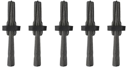 FUANA Set di 5 scalpelli in acciaio, 125 x 12 mm, cunei e spessori per rompere granito, marmo, cemento e roccia, grigio