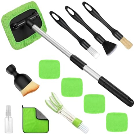 12 Stück Auto Reinigung Pinsel Set, Auto Scheibenreiniger, Ultra weiches Car Detailingbürste, Auto Reinigungsbürsten Innen Detailing Pinsel für Automotoren, Leder, Armaturenbrett, Lüftungsschlitze