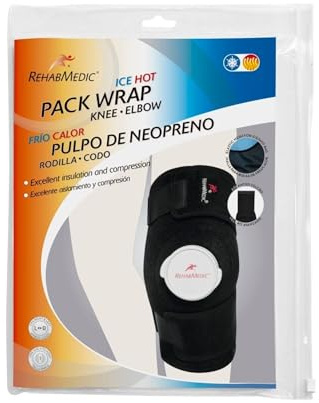 GERCARE Banda de Neopreno Ajustable para Rodilla y Codo con Ice Pack. Soporte para Crioterapia y Frío en Lesiones. Compatible con Bolsa de Hielo y Gel Frío Reutilizable. Alivio de Hinchazón.