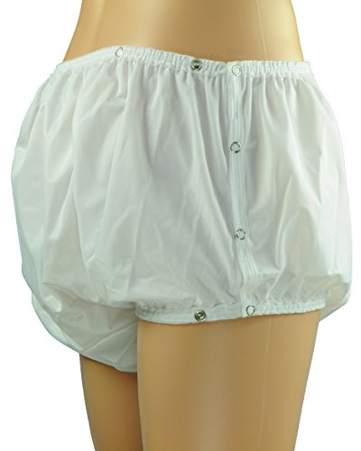 ObboMed MT-3312G New Larger Leg Circumference Snap-On Reusable Washable, Waterproof Incontinent Underpants, Cover-up Diaper for Patients, Elders, Adult Men and Women – White (L: 34 – 40 inches)