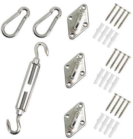 Green Bay 304 Stainless Steel Sun Shade Sail Fixing Kit for Triangle Shade Sails Fixing Hardware Accessories Kit