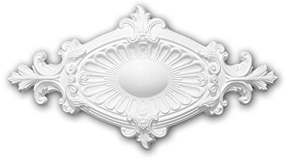 PRO[f]home® - Ceiling Rose 156043 Ceiling Decoration Medallion Rosette Decorative Element Neo-Empire Style White 58.5 x 31.5 cm Profhome