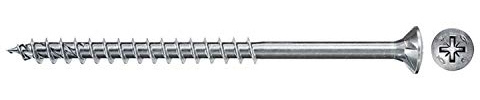 Fischer Viti per Legno o Truciolare a Filetto Parziale, Pozi, Testa Svasata Piana, Blu (Passivato), 3.5 x 35 mm