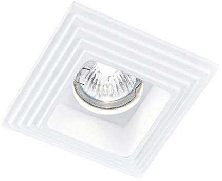 Vetrineinrete® Portafaretto da incasso in gesso a scomparsa tondo o quadrato con portalampada supporto per faretti gu10 e mr16 (Quadrato) X22