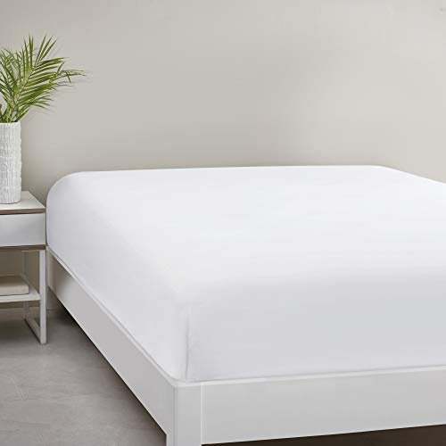 Sasma Home - 100% Jersey Cotton Extra Deep Fitted Sheets - Easy Care - Hypoallergenic - Natural Cotton Fitted Sheet - 40cm / 16 Inch Extra Deep Fitted Sheet (White, Double)