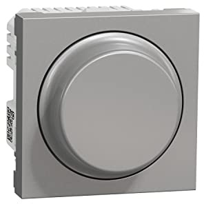 Schneider Electric NU351630W Wiser Unica - variateur rotatif - 2 fils - Zigbee - Alu - méca seul