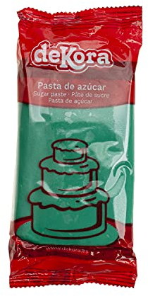 Dekora - Fondant Verde | Pasta di Zucchero per Torte - Copertura per Biscotti, Torte, Pasticcini o Cupcakes con la quale é Possibile Creare Qualsiasi Tipo di Decorazione - 250 gr