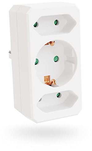 Greate 3fach Mehrfachstecker für Steckdose bis Max. 3500W - Steckdosenverteiler, Dreifachstecker, Steckdosenadapter, Multistecker, Steckeradapter