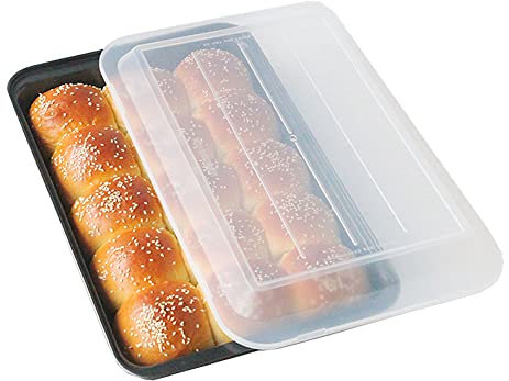 CANDeal Bakformar med lock, kakplåt i kolstål, hållbar, ugnssäker, giftfri, lätt att rengöra, kommersiell kvalitet, 23 x 33 cm non-stick bakplåtar för bakning och rostning