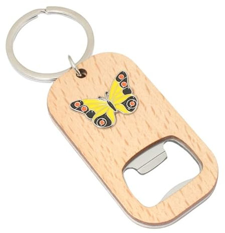 Butterfly E Keyring Bottle Opener Wooden Stainless Steel Key Chain Gift 698