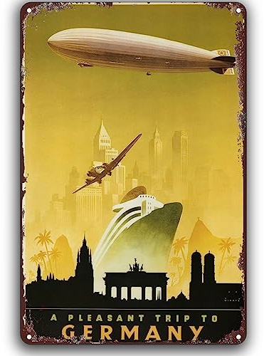 Retro Reise Poster Kreatives Blechschild Vintage Flugzeug Lustige Neuheit Metall Retro Wanddekoration Antike Metallschilder Für Zuhause Bar Pub Dekorative Militärposter 20 x 30 cm