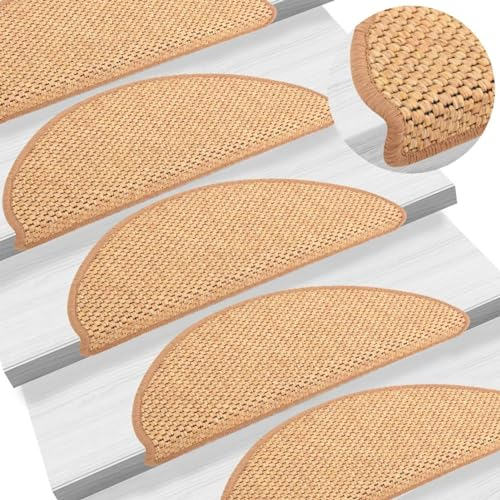 ZEYUAN Treppenmatten Selbstklebend Sisal-Optik 15Stk. 65x21x4cm Orange, Stufenmatten, Treppenteppich, Antirutschmatten Für Treppen - SPU:326877