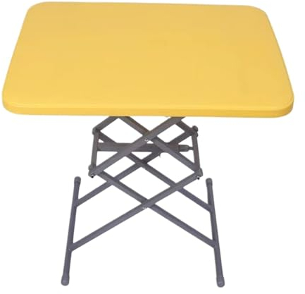ASHSDI Klapptisch Camping, Klapptisch, Höhenverstellbar, Tragbarer Tisch Für Camping, Essen, Drinnen Und Draußen Kleiner Balkontisch (Color : Yellow, Size : 64 * 45cm)
