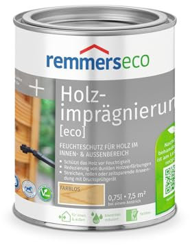 Remmers Holzimprägnierung [eco] farblos, 0,75 Liter, für Innen & Außen, schützt vor Feuchtigkeit, überstreichbar