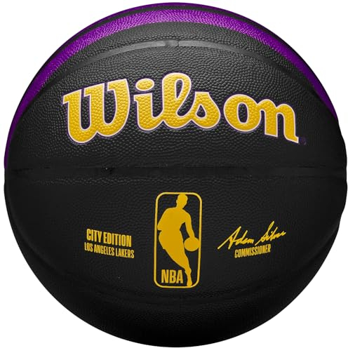 Wilson NBA Team City Collector Los Angeles Lakers In/Out Ball WZ4024114XB, Unisex basketballs, Black, 7 EU