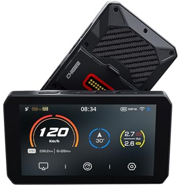 CHIGEE AIO-5 Play for BMW Motorcycles, 3-Pin Interface, Plug-and-Play Smart Display with Apple CarPlay & Android Auto, 60FPS, IP68 Waterproof, Built-in GPS, Anti-Theft Alarm, Data Reading