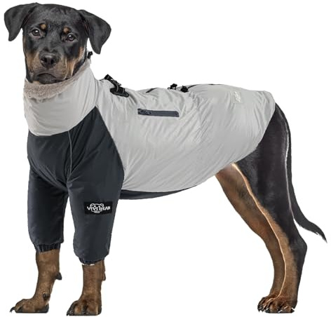 Abrigo para Perros de Invierno, Impermeable, Resistente al Viento, Con Forro de Terciopelo, Arnés, Hebilla de Anillo en D, Cordón Ajustable y Cremalleras Reflectantes