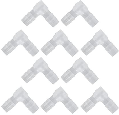 10 bocchette per tubi ad angolo, 90 gradi, uguale ardiglione, adattatore di collegamento, a forma di L, connettore, splicer Mender per acquario (8 mm)